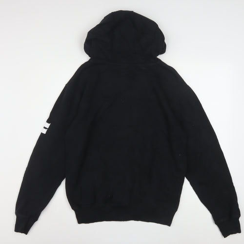 Ellesse Womens Black Full Zip Hoodie Size 10 Cotton Blend Logo Sleeve