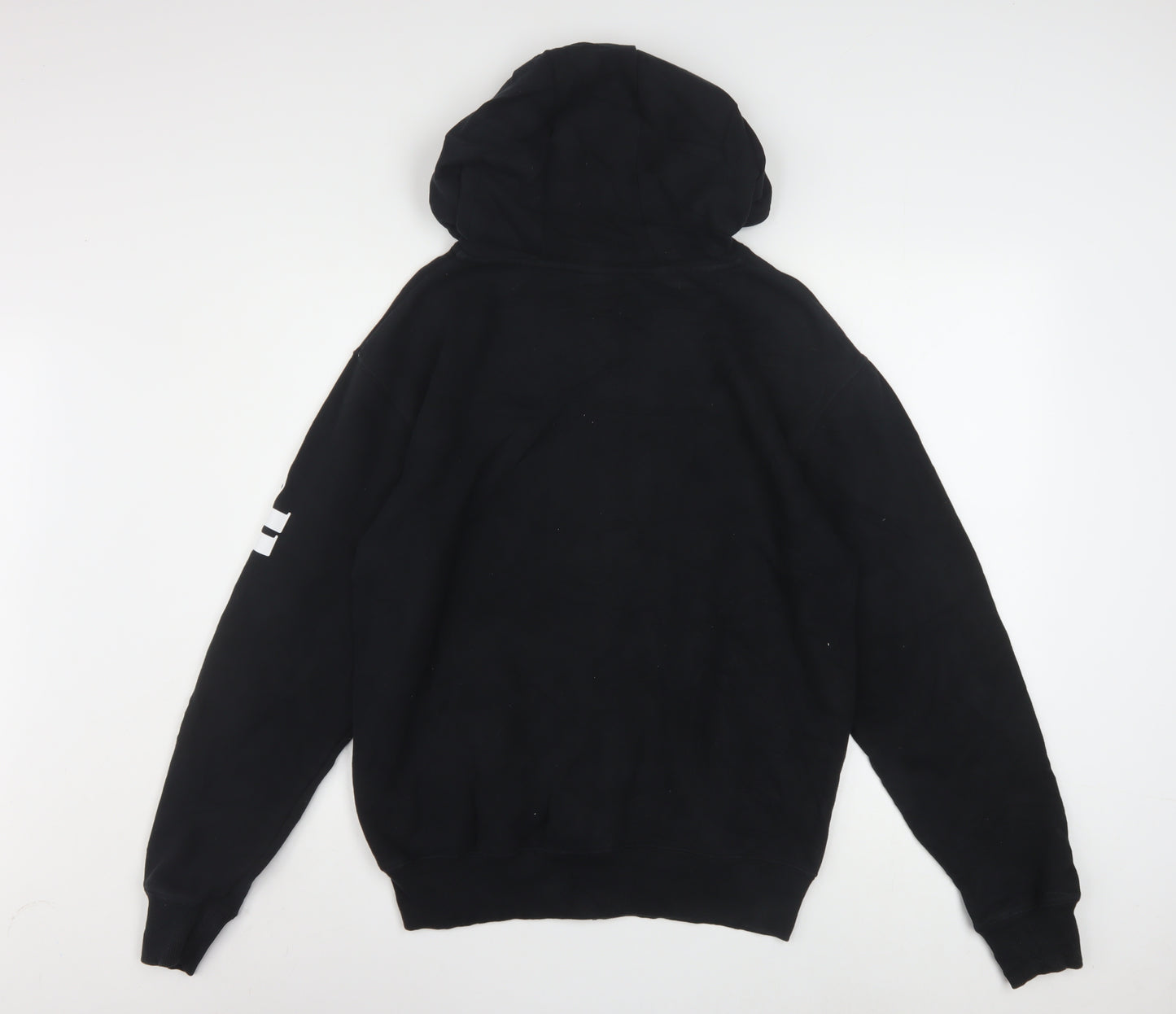 Ellesse Womens Black Full Zip Hoodie Size 10 Cotton Blend Logo Sleeve