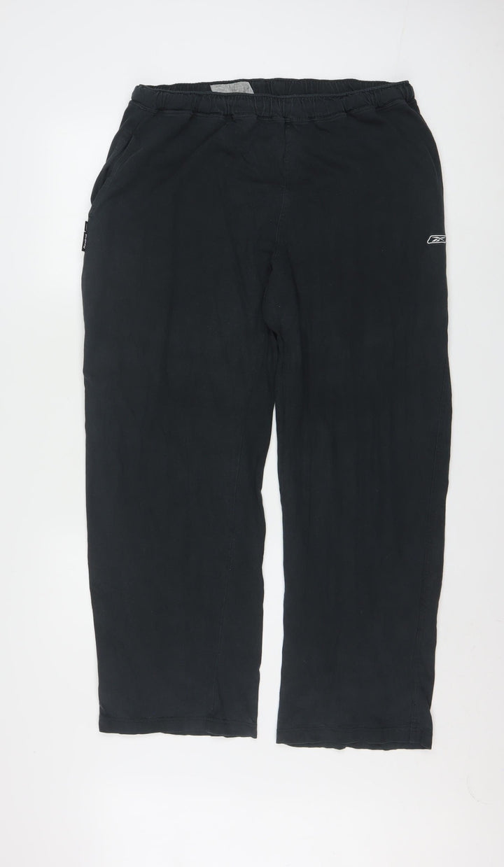 Reebok Mens Black XL Track Pants Lightweight Sports Trousers