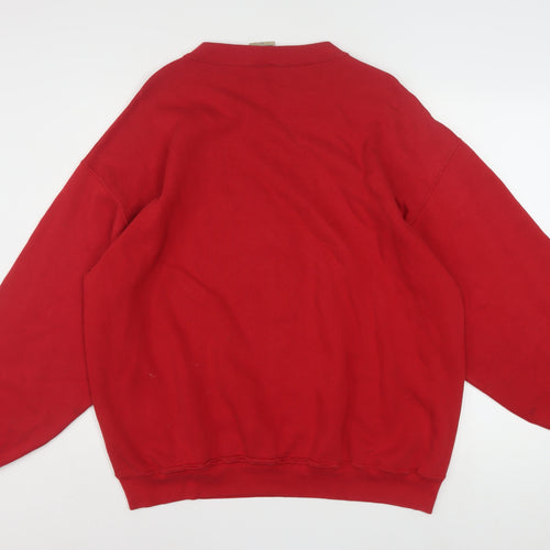 Tultex Mens Red 2XL Wisconsin Pullover Sweatshirt Vintage USA