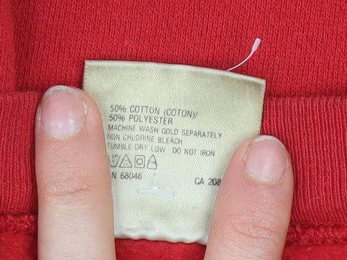 Tultex Mens Red 2XL Wisconsin Pullover Sweatshirt Vintage USA