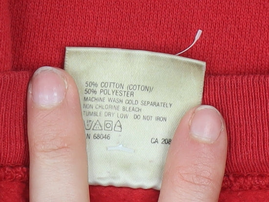 Tultex Mens Red 2XL Wisconsin Pullover Sweatshirt Vintage USA