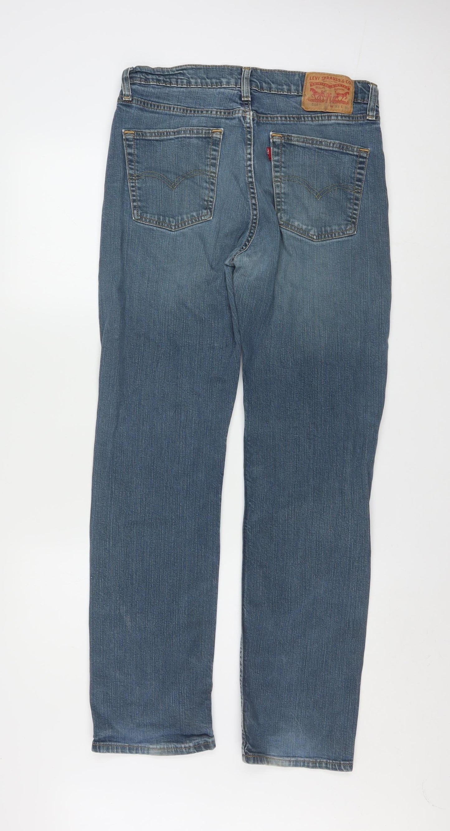 Levi's 514 Men's Blue Straight Denim Jeans W38 L32 Classic Fit