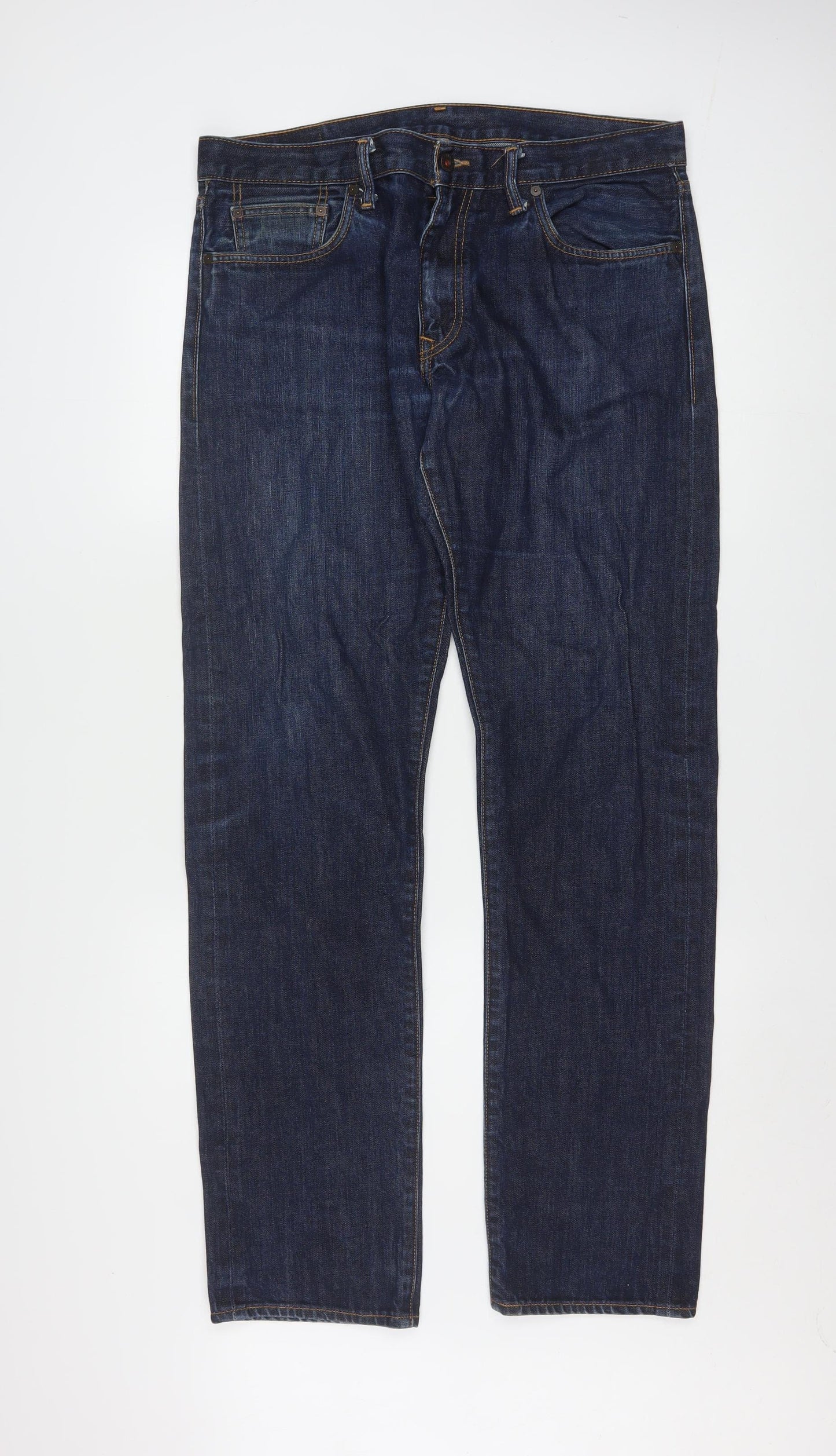 Levi's Men's Blue Skinny Jeans 35W x 34L Dark Denim