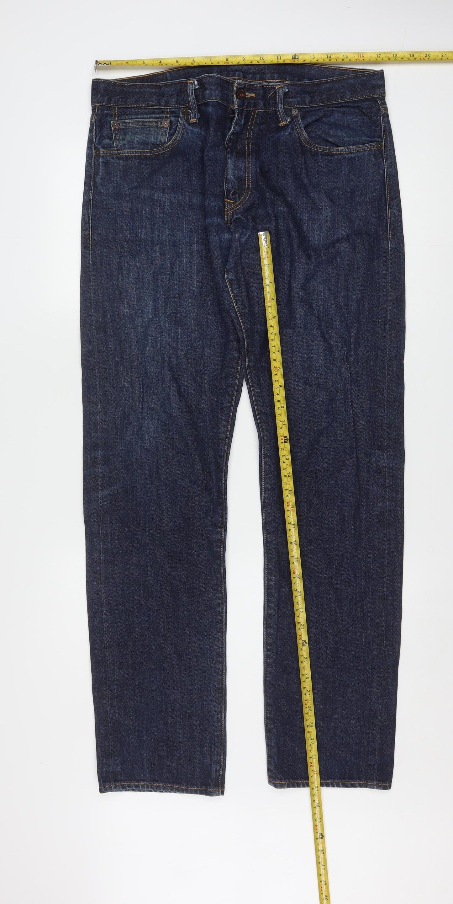 Levi's Men's Blue Skinny Jeans 35W x 34L Dark Denim