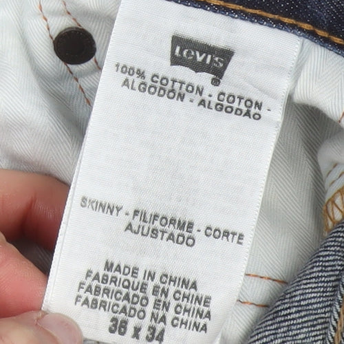 Levi's Men's Blue Skinny Jeans 35W x 34L Dark Denim
