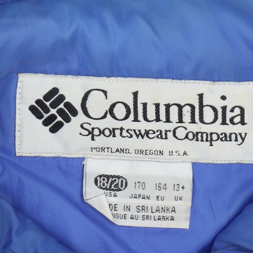 Columbia Womens Blue Ski Jacket XL Hooded Lined Winter Coat