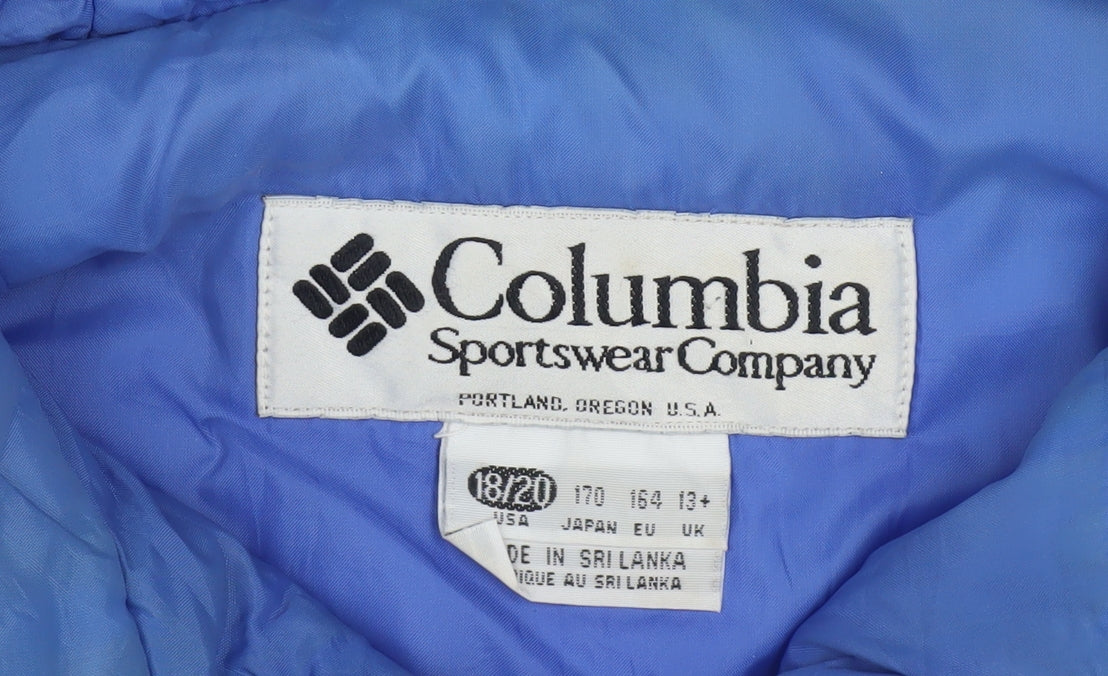 Columbia Womens Blue Ski Jacket XL Hooded Lined Winter Coat