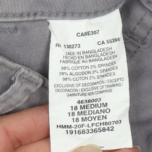 Lee Women’s Grey Chino Cotton Stretch Trousers Size 18 Medium