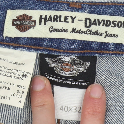 Harley-Davidson Men’s Blue Straight Fit Denim Jeans 40x32