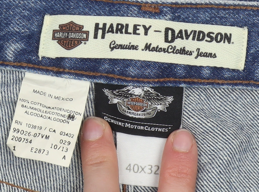Harley-Davidson Men’s Blue Straight Fit Denim Jeans 40x32