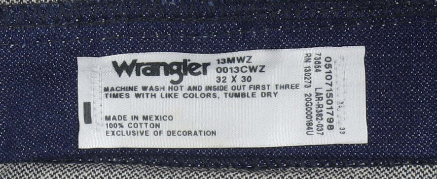 Wrangler Men's Blue 32x30 Straight Regular Fit Denim Jeans