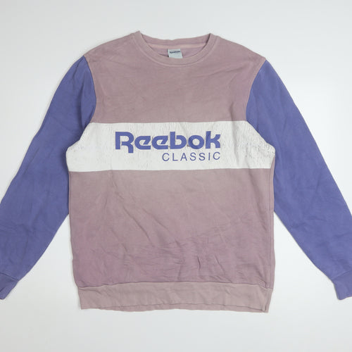 Reebok Classic Women's Purple Colourblock Cotton Sweatshirt Size S