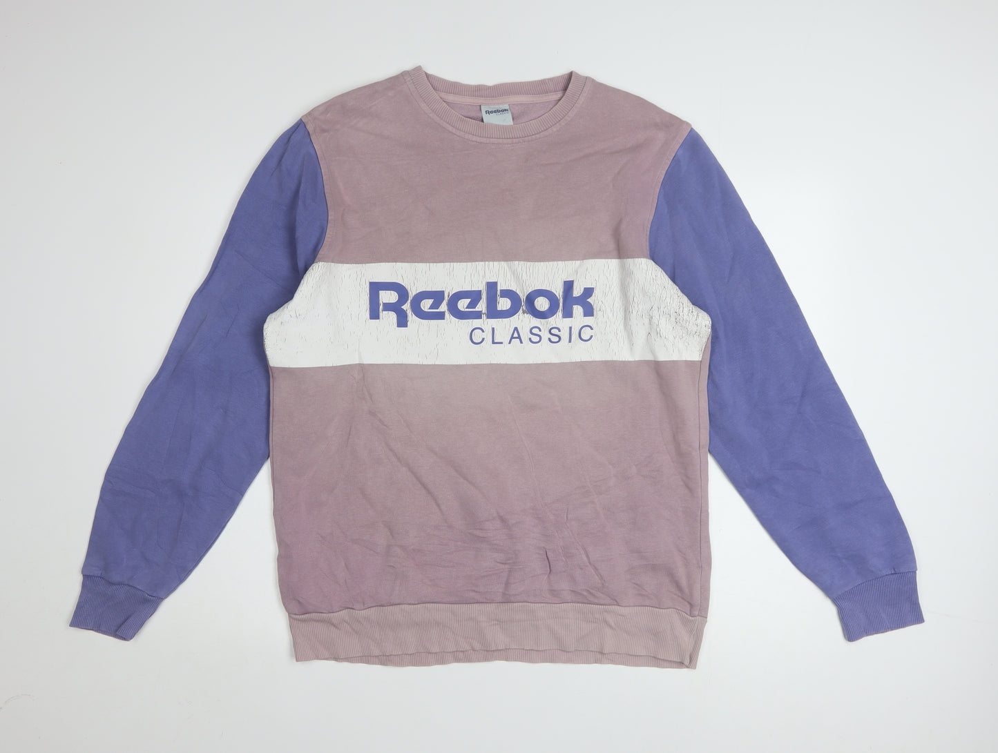 Reebok Classic Women's Purple Colourblock Cotton Sweatshirt Size S