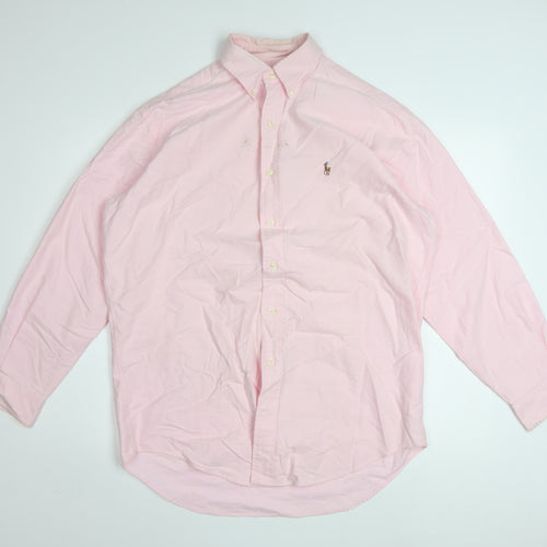 Ralph Lauren Men's Pink Cotton Oxford Button-Up Shirt 15.5 Classic Fit
