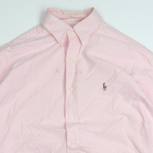 Ralph Lauren Men's Pink Cotton Oxford Button-Up Shirt 15.5 Classic Fit