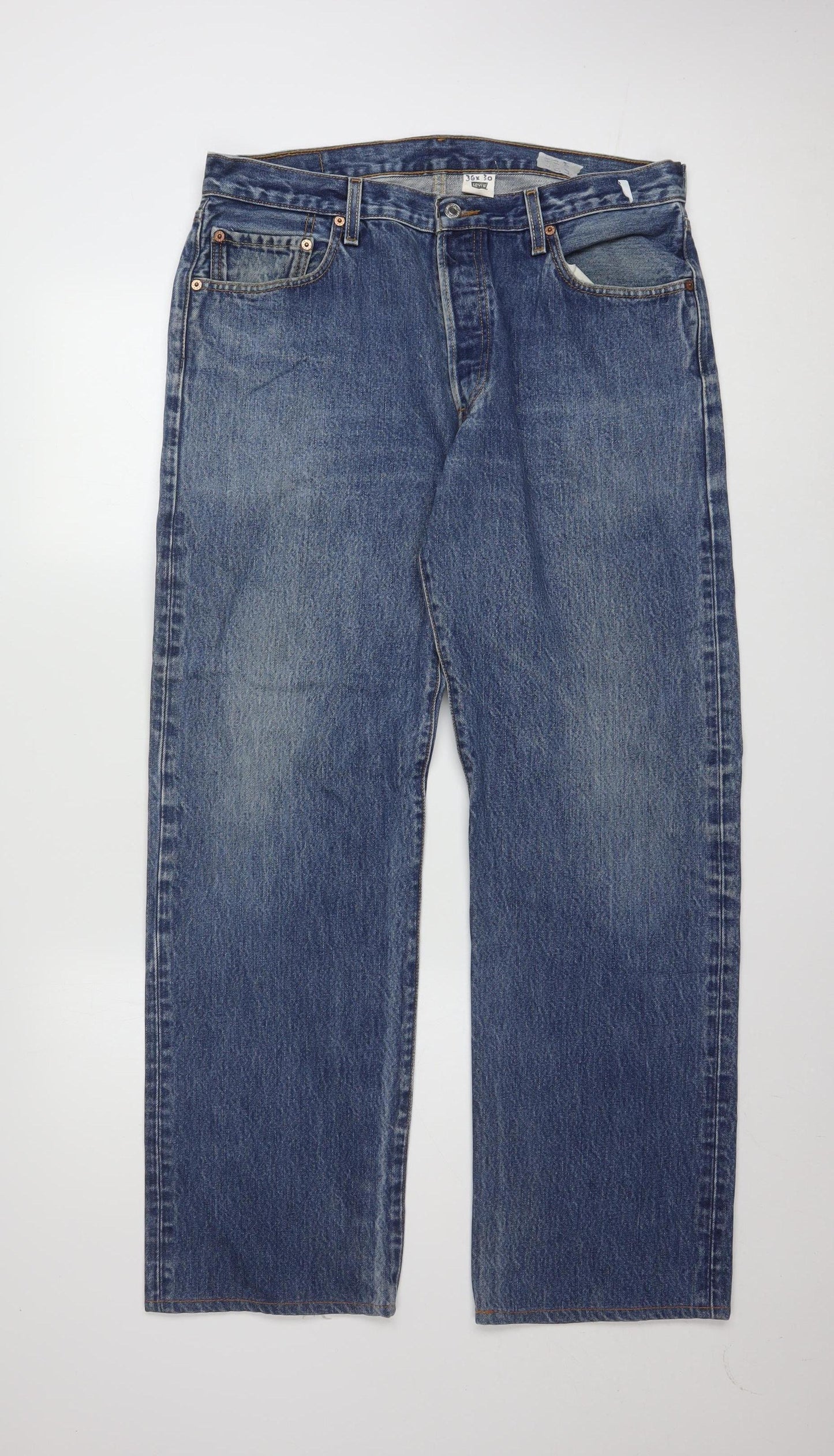 Levi's Men's Blue 36x30 Straight Fit Denim Jeans