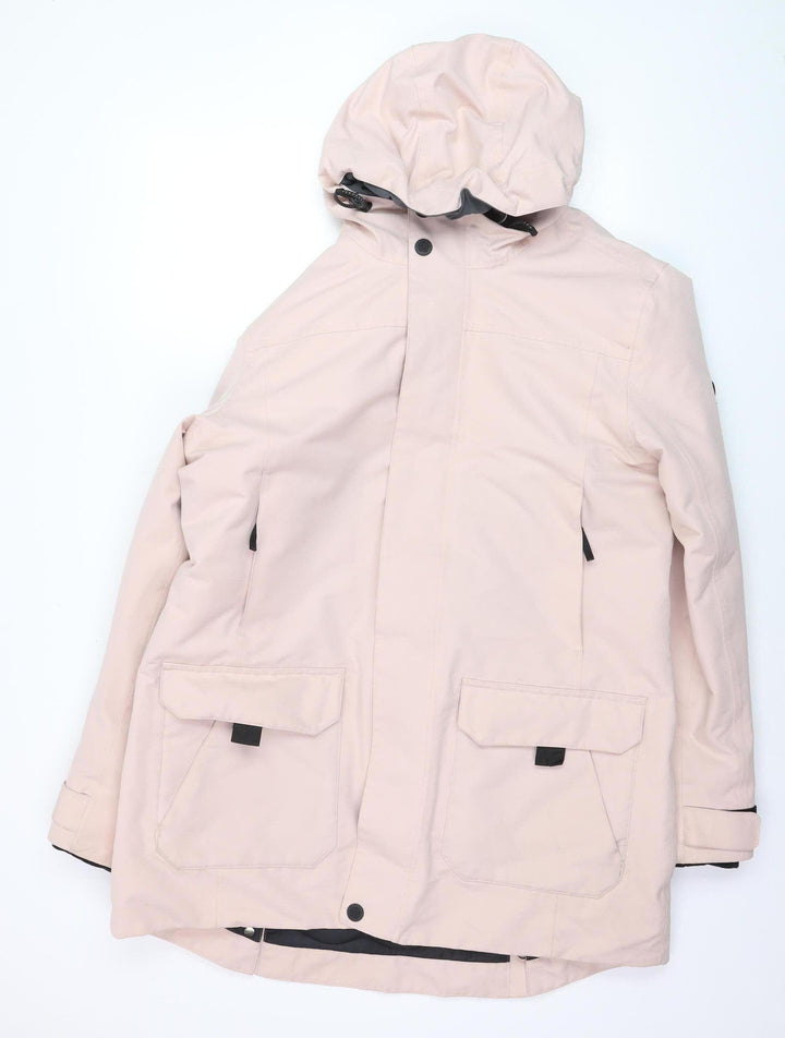 TOG24 Womens Beige Hooded Waterproof Parka Coat Size 16