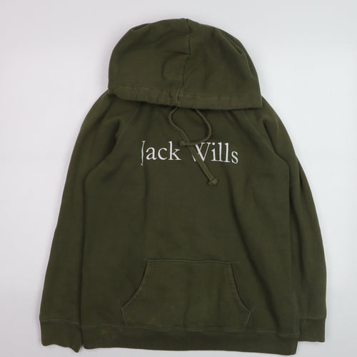 Jack Wills Unisex Adults Green Pullover Hoodie Size UK 12 Classic Fit