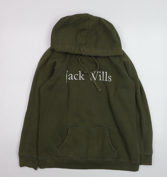 Jack Wills Unisex Adults Green Pullover Hoodie Size UK 12 Classic Fit