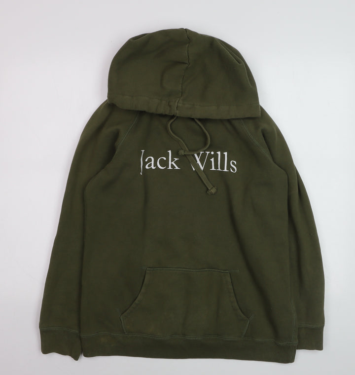 Jack Wills Unisex Adults Green Pullover Hoodie Size UK 12 Classic Fit