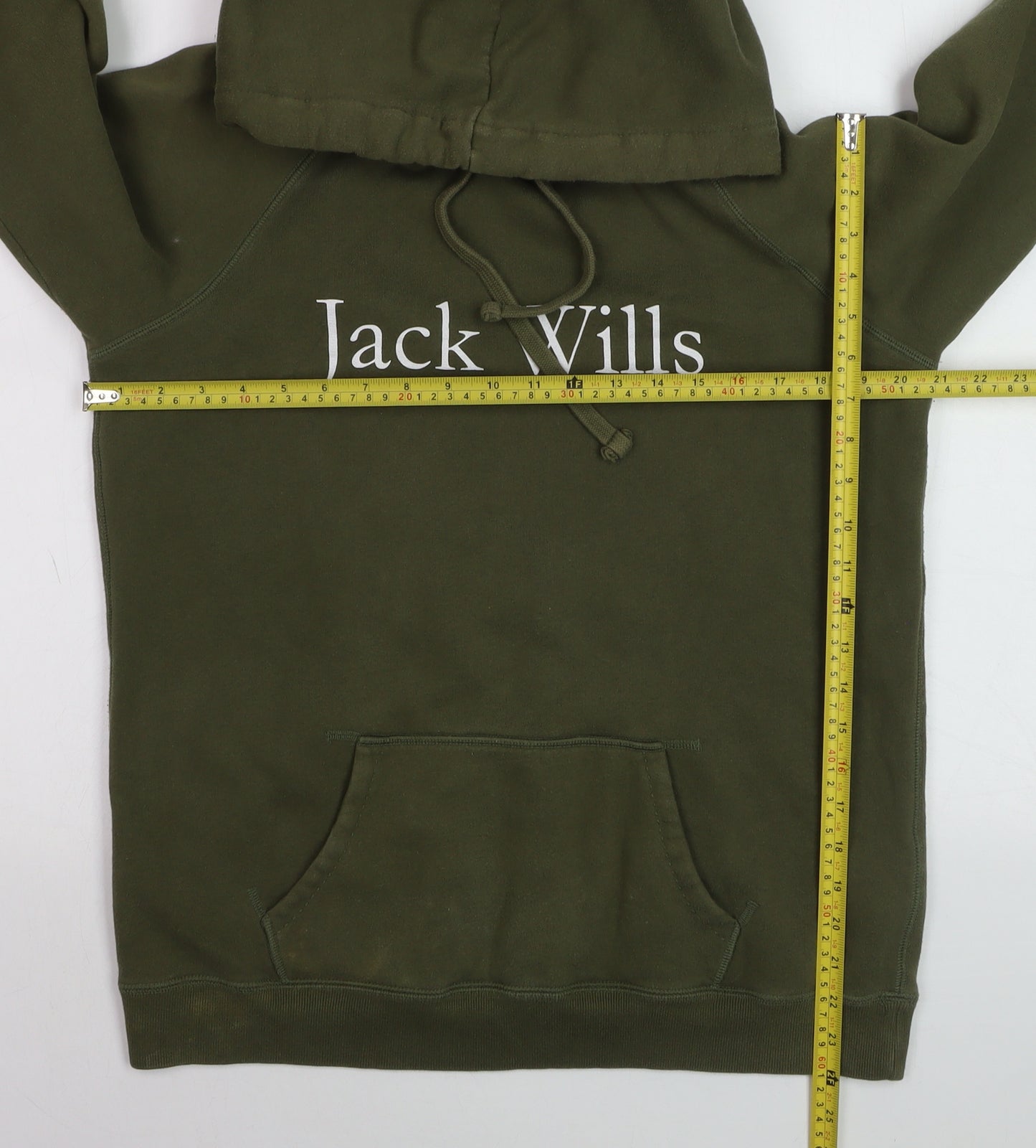 Jack Wills Unisex Adults Green Pullover Hoodie Size UK 12 Classic Fit