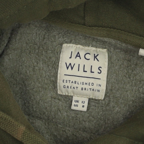 Jack Wills Unisex Adults Green Pullover Hoodie Size UK 12 Classic Fit
