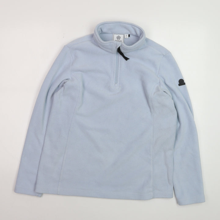 TOG24 Women Blue Fleece 1/2 Zip Pullover Sweatshirt Size 12