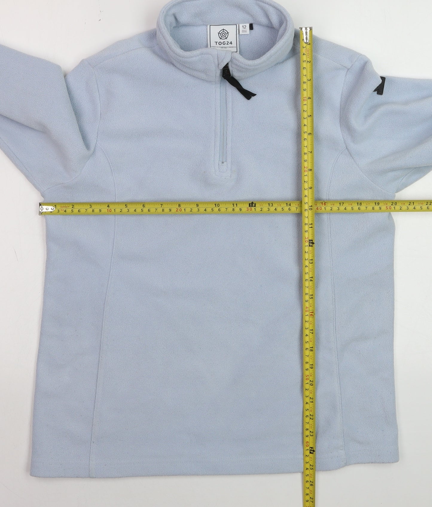 TOG24 Women Blue Fleece 1/2 Zip Pullover Sweatshirt Size 12