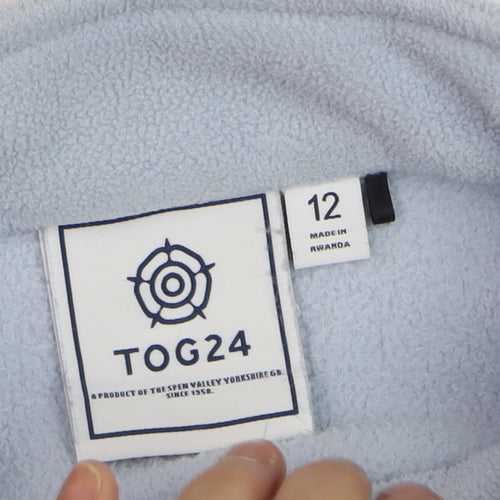 TOG24 Women Blue Fleece 1/2 Zip Pullover Sweatshirt Size 12