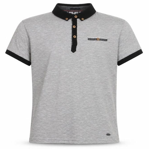 Inside Youth Mens Grey Polo Shirt Size L Short Sleeve Cotton