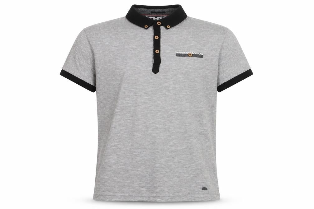 Inside Youth Mens Grey Polo Shirt Size L Short Sleeve Cotton