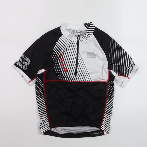Bulls Boys Black Cycling Jersey 1/4 Zip Short Sleeve Size 140