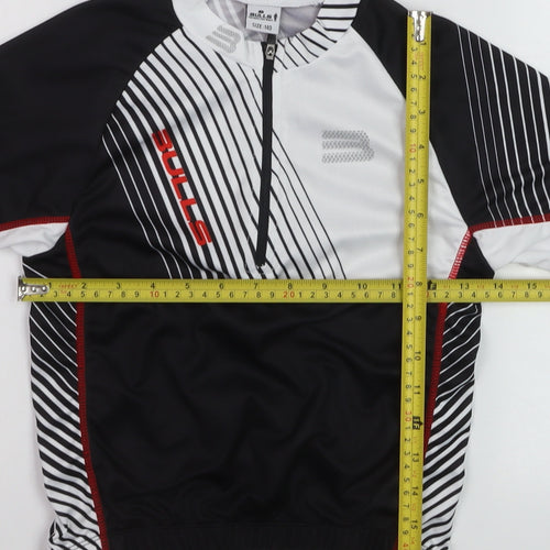 Bulls Boys Black Cycling Jersey 1/4 Zip Short Sleeve Size 140