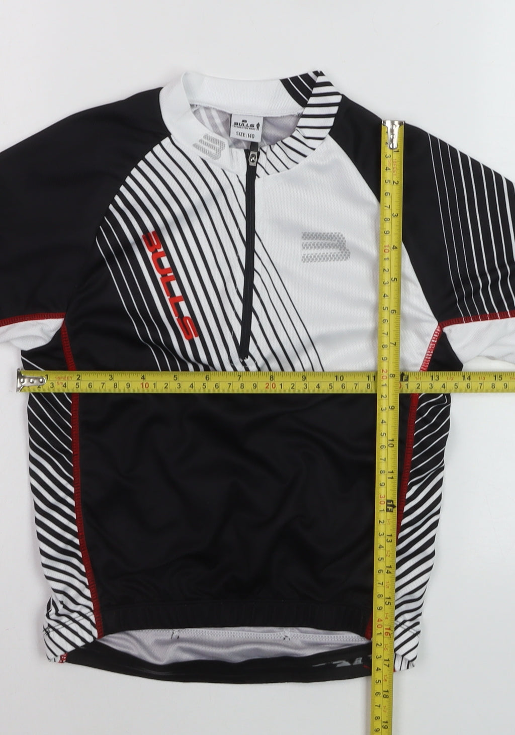 Bulls Boys Black Cycling Jersey 1/4 Zip Short Sleeve Size 140