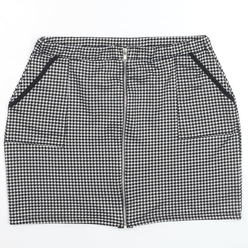 PrettyLittleThing Women’s Black Check Stretch Pencil Skirt Size 16