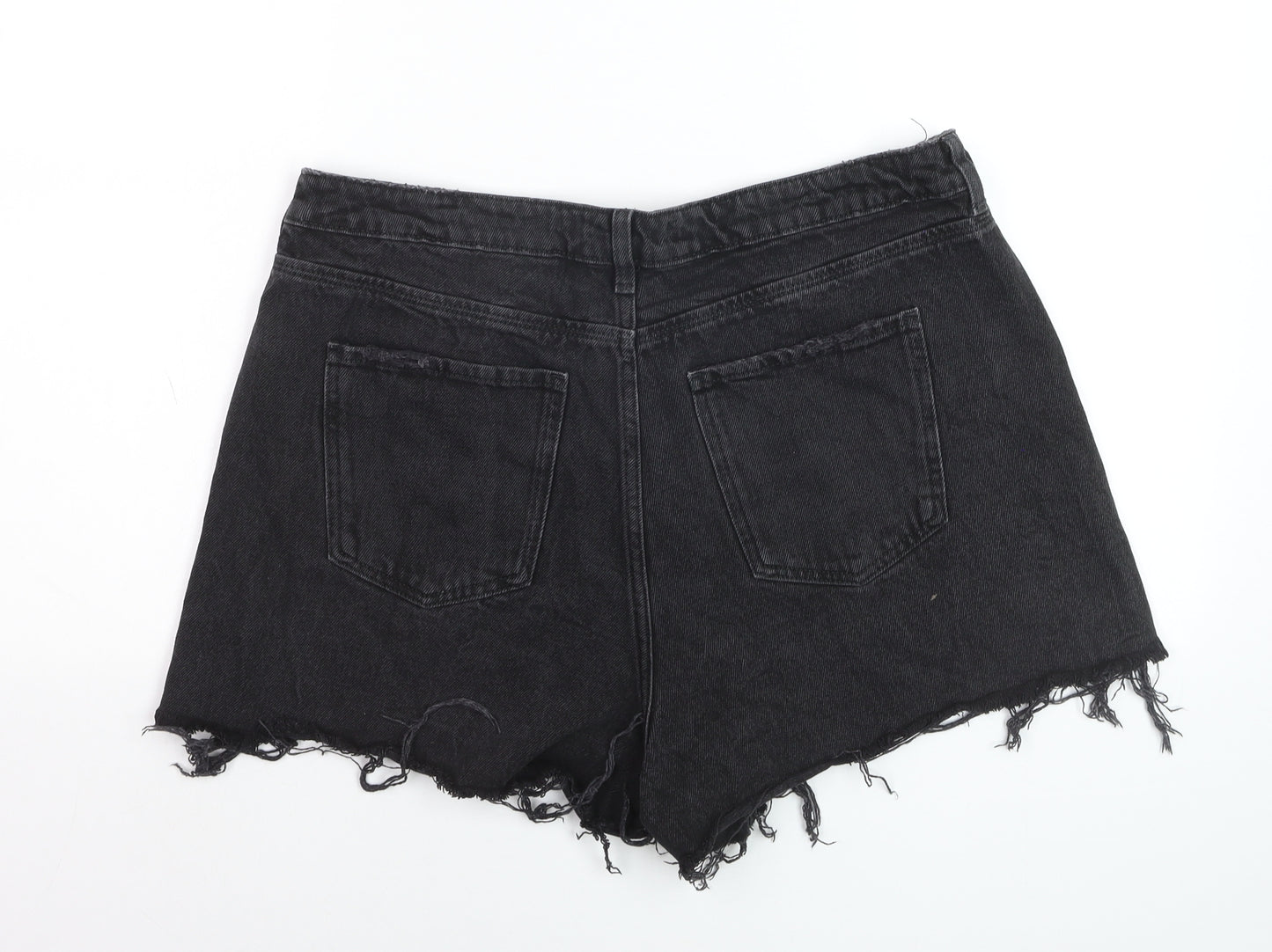 New Look Women's Black Denim High Rise Cut-Off Shorts Size 16
