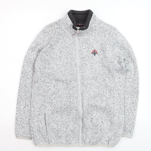 PSNG Men's Grey Full Zip Fleece Jacket Size S Outdoor Casual