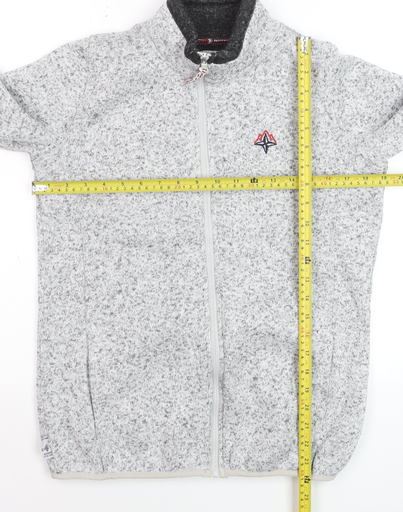 PSNG Men's Grey Full Zip Fleece Jacket Size S Outdoor Casual