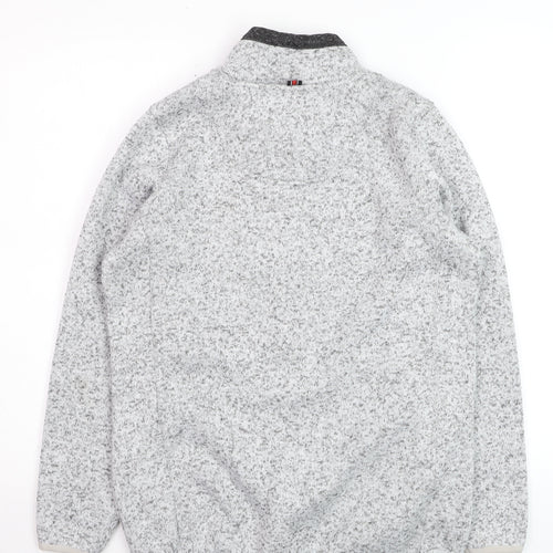 PSNG Men's Grey Full Zip Fleece Jacket Size S Outdoor Casual