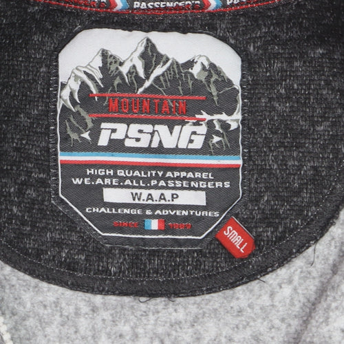 PSNG Men's Grey Full Zip Fleece Jacket Size S Outdoor Casual