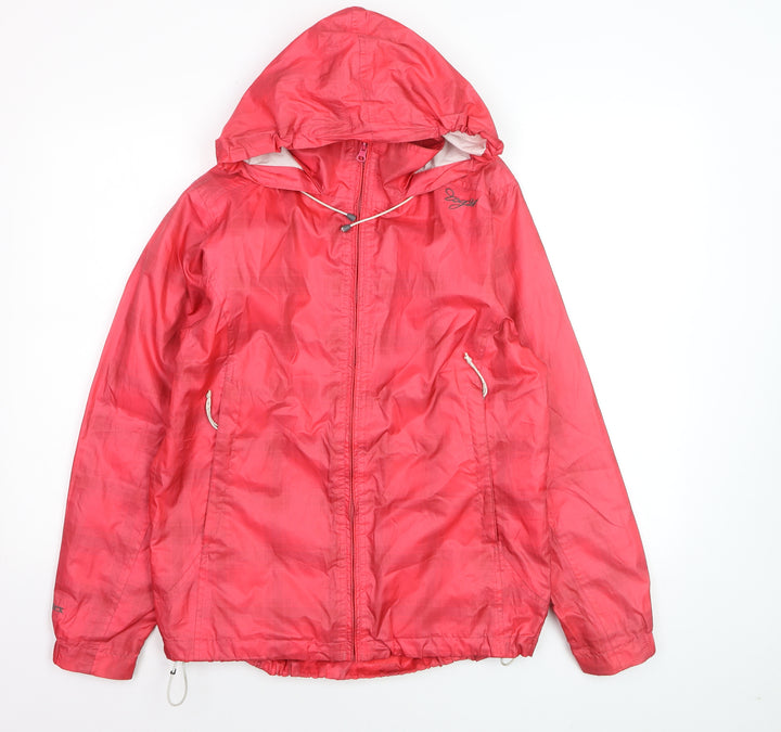 TOG24 Womens Red Hooded Waterproof Rain Jacket Size 10-12