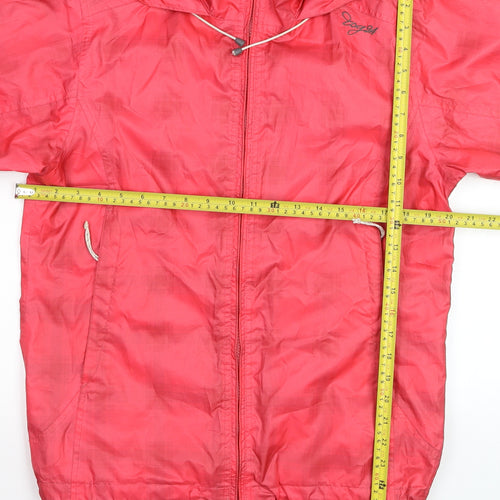 TOG24 Womens Red Hooded Waterproof Rain Jacket Size 10-12