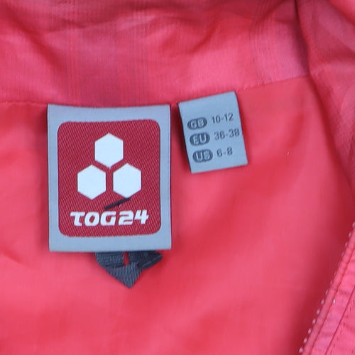 TOG24 Womens Red Hooded Waterproof Rain Jacket Size 10-12