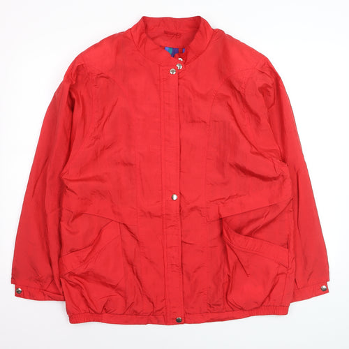 C&A Womens Red Silk Lightweight Casual Jacket Size 16