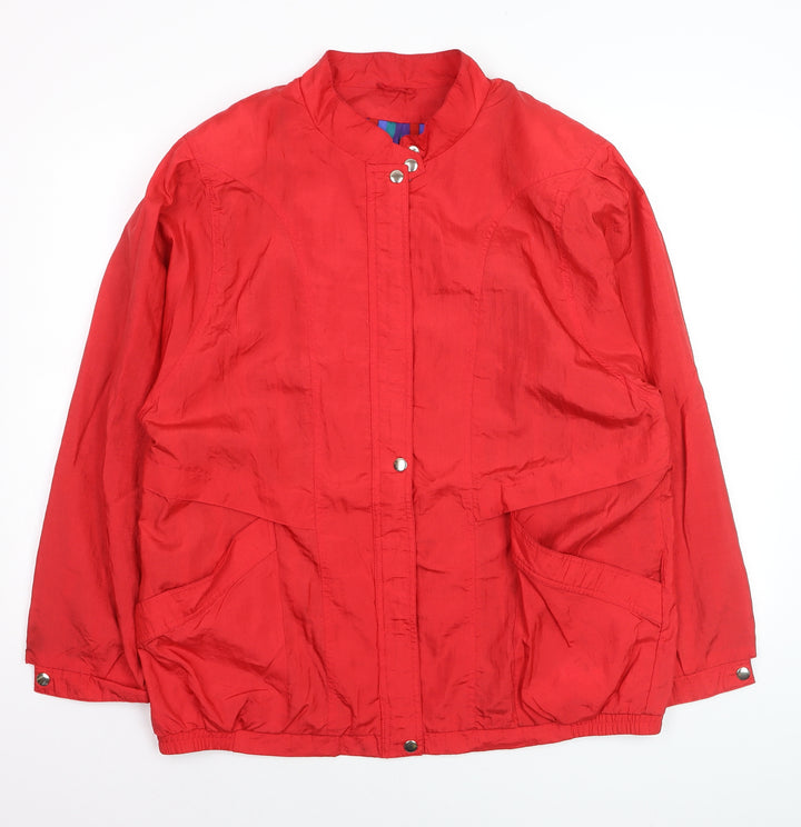 C&A Womens Red Silk Lightweight Casual Jacket Size 16