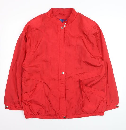 C&A Womens Red Silk Lightweight Casual Jacket Size 16