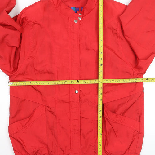C&A Womens Red Silk Lightweight Casual Jacket Size 16