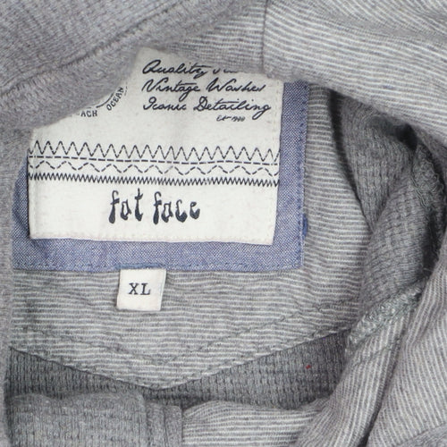 Fat Face Men's Grey XL Pullover Hoodie Cotton Casual Sweatshirt
