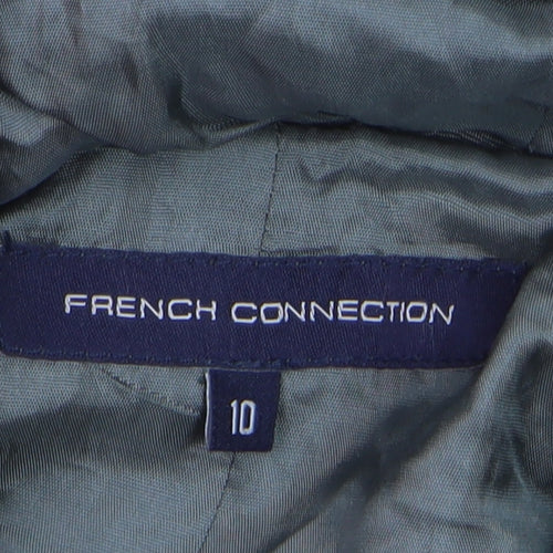 French Connection Women’s Green Fur Trim Hooded Parka Coat Size 10